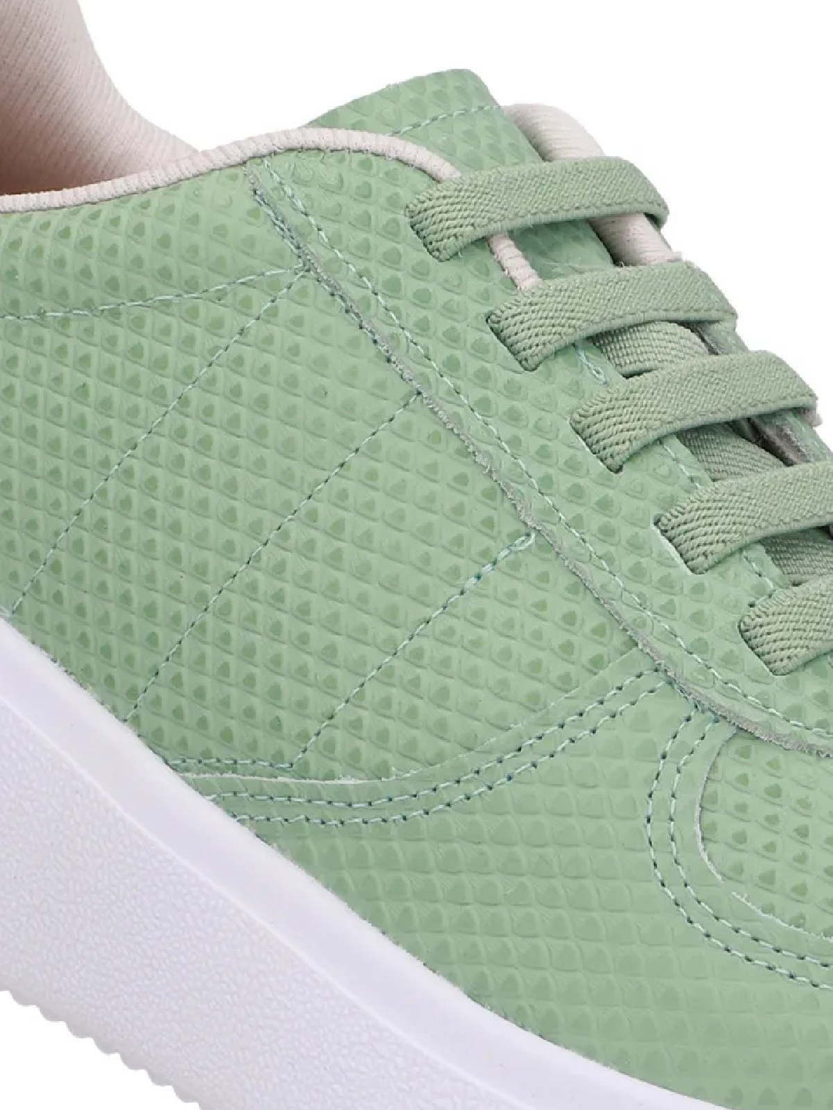 Zapatillas de cuero militar verde con encaje elástico - Imagen 3