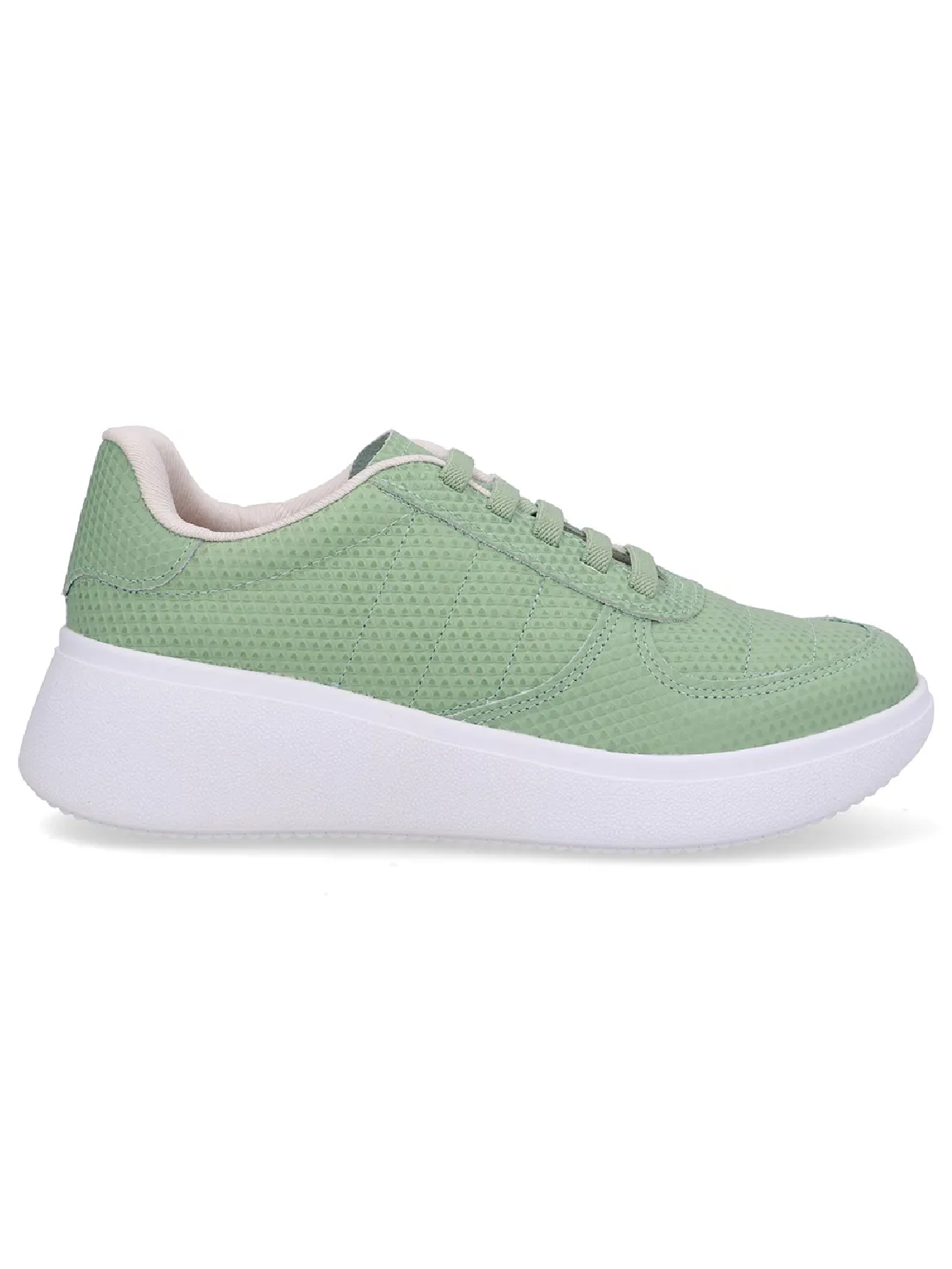Zapatillas de cuero militar verde con encaje elástico - Imagen 4