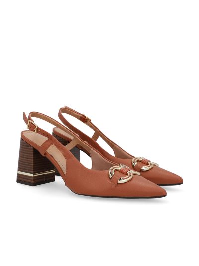 SLINGBACK EM COURO